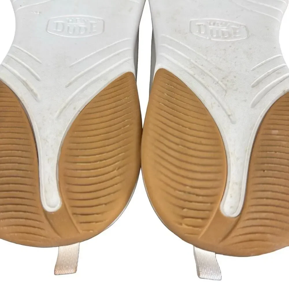 Hey Dude Wally Drift Mesh Canvas Slip On White Casual Shoes Coastal Summer sz 13